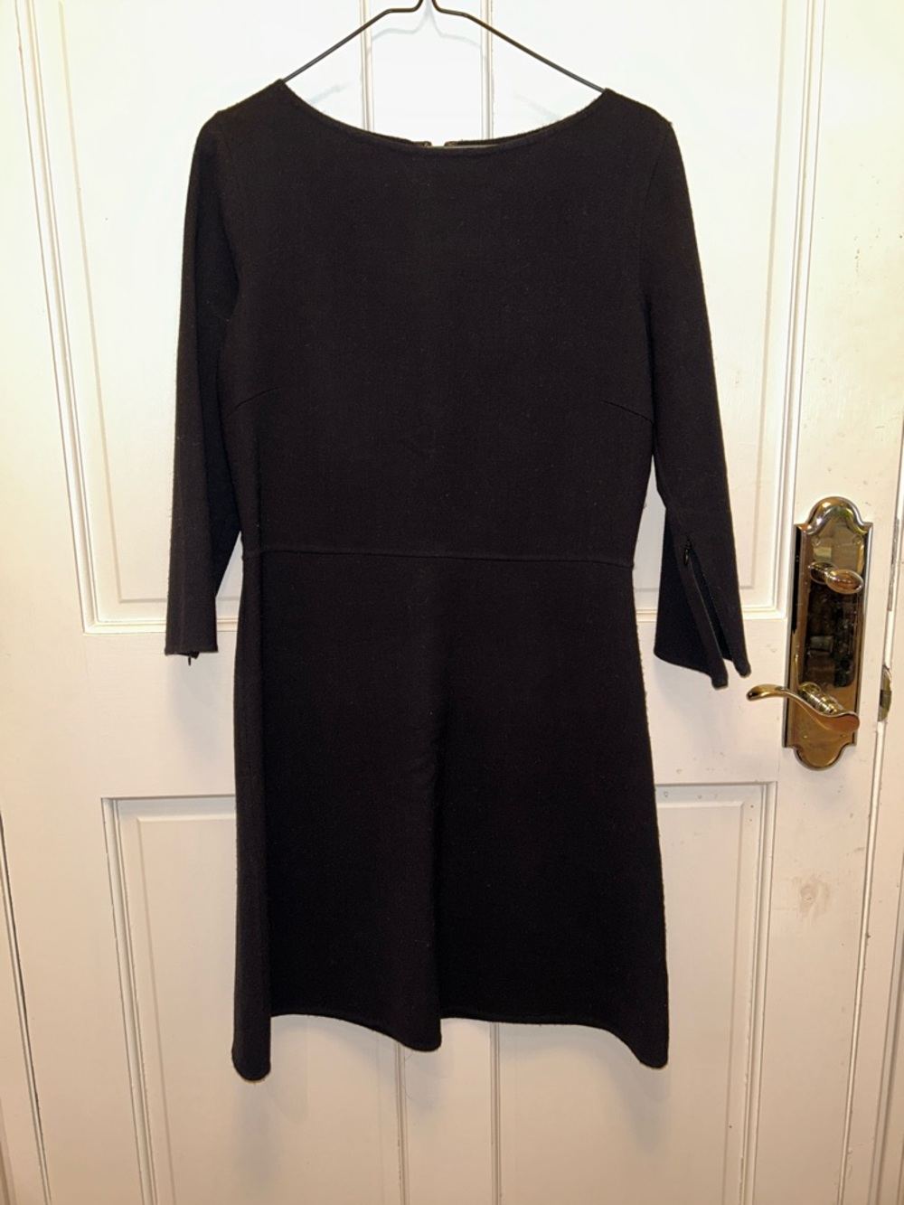 Theory size 10 large Women's Boatneck Dress black wool